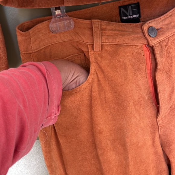 New Frontier.  SUEDE  Neiman Marcus. Jacket & pants  8 - Picture 1 of 8